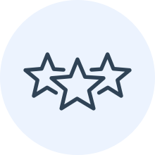3 stars in a circle icon