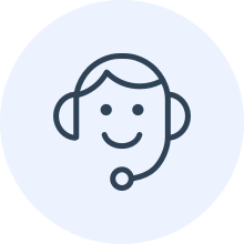 phone support person icon in a circle
